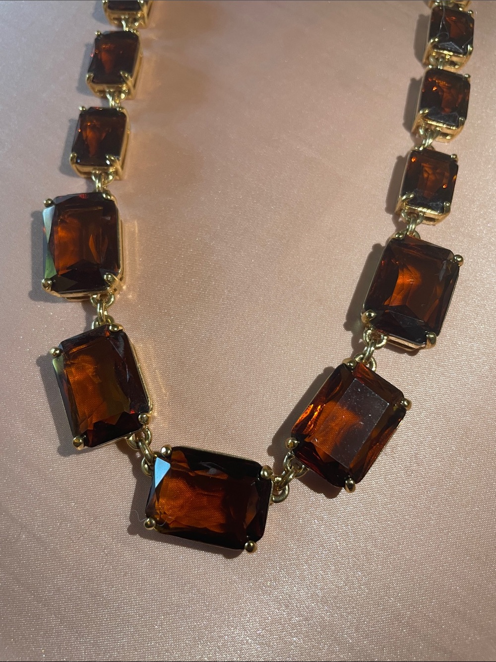 kate spade Gold-Tone Necklace with Brown Rectangular Stones